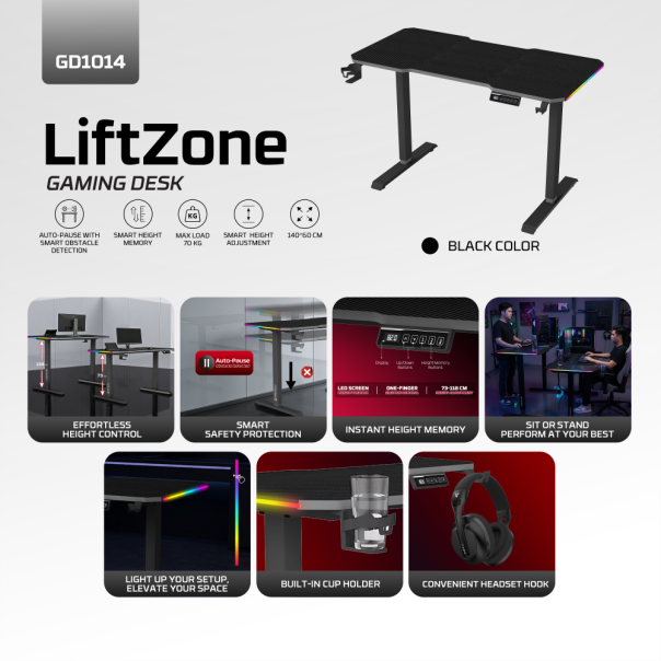 Sto Gaming Fantech GD1014 LiftZone crni - EP3196315