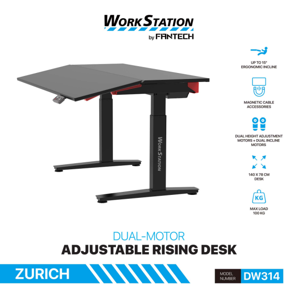 Sto Gaming Fantech DW314 ZURICH podesivi Ergonomski Magnetic Desk crni - EP3196312