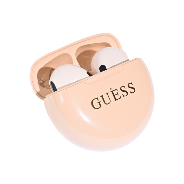 Bluetooth slušalice Guess TWS Small Round Gold Classic Logo print bez (GUTWSH1HGCDE) - EP3199004