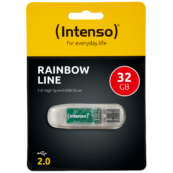(Intenso) USB Flash drive 32GB Hi-Speed USB 2.0,Rainbow Line,TRANSP. - USB2.0-32GB/Rainbow - EP2952394