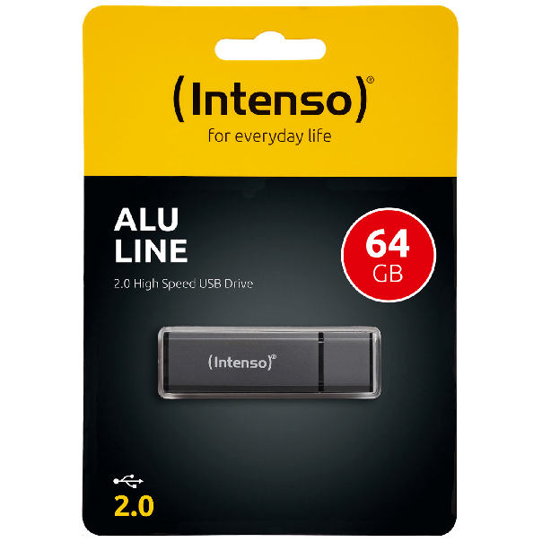 INTENSO Alu Line 64GB USB 2.0 (Crni) - 130577