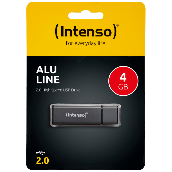 (Intenso) USB Flash drive 4GB Hi-Speed USB 2.0, ALU Line - USB2.0-4GB/Alu-a - EP2952409