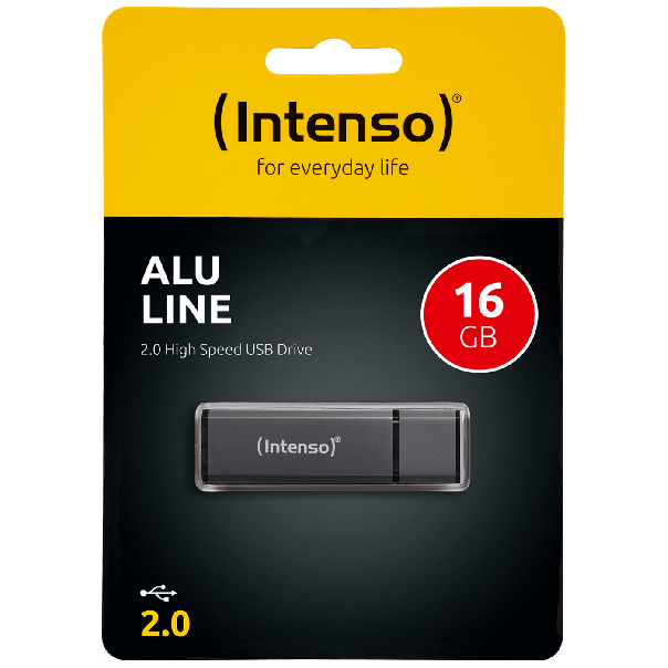 (Intenso) USB Flash drive 16GB Hi-Speed USB 2.0, ALU Line - USB2.0-16GB/Alu-a - EP2952415