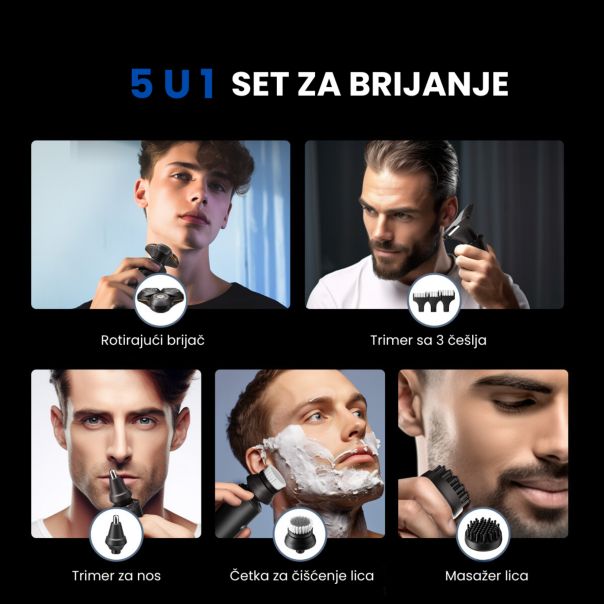 ENCHEN Komplet za negu 5 u 1 Električni brijač X8S-C - X8S-C