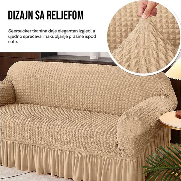 Retro Pokrivač za dvosede i kauče od 145cm do 185cm, braon boje - 1203-BRO