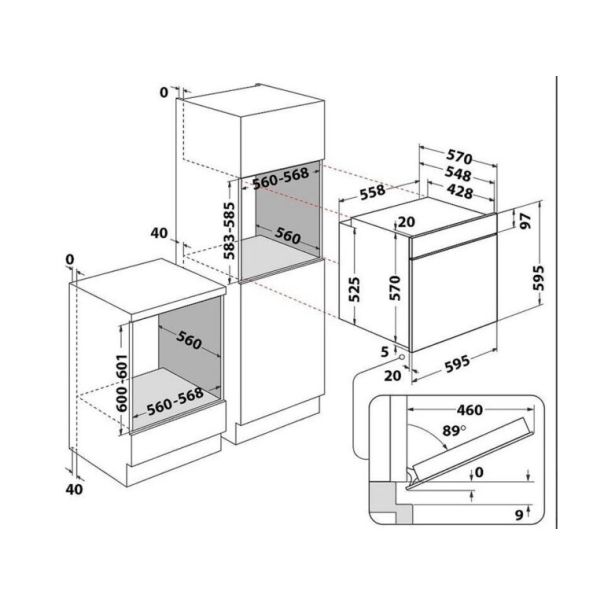 INDESIT Ugradna rerna IO 2350H X - 23240-1