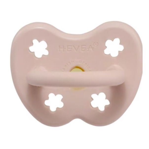HEVEA Okrugla cucla od prirodne gume (0-3 mes) Puder roza - 234311