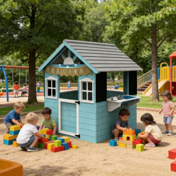 Dečija drvena kućica za igru KINDER HOME sa kuhinjom - EP2882600