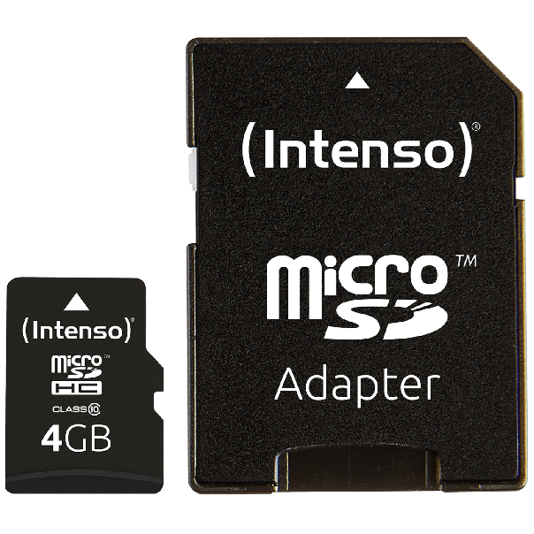 (Intenso) Micro SD Kartica 4GB Class 10 (SDHC & SDXC) sa adapterom - SDHCmicro+ad-4GB/Class10 - EP2952424