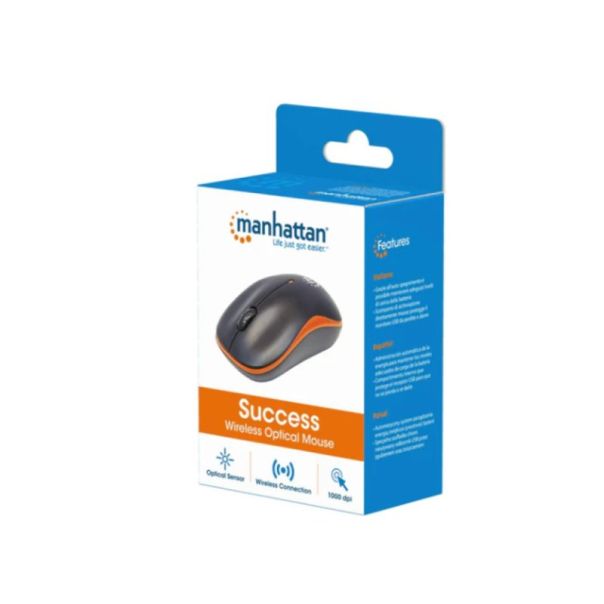 MANHATTAN Miš Wireless Success 179409, Black/Orange - 37938-1