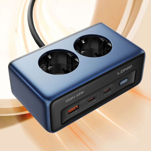 Produzni kabl LDNIO SE3, 2 uticnice, USB, 2xPD, 5u1, GAN, 45W total power - 224829-1