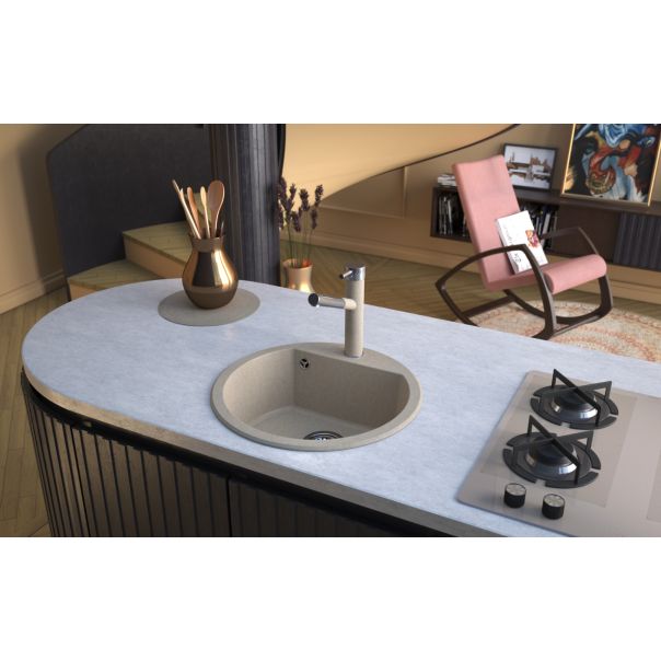 SANDONNA Granitna sudopera 51cm Lena, bež - 2407