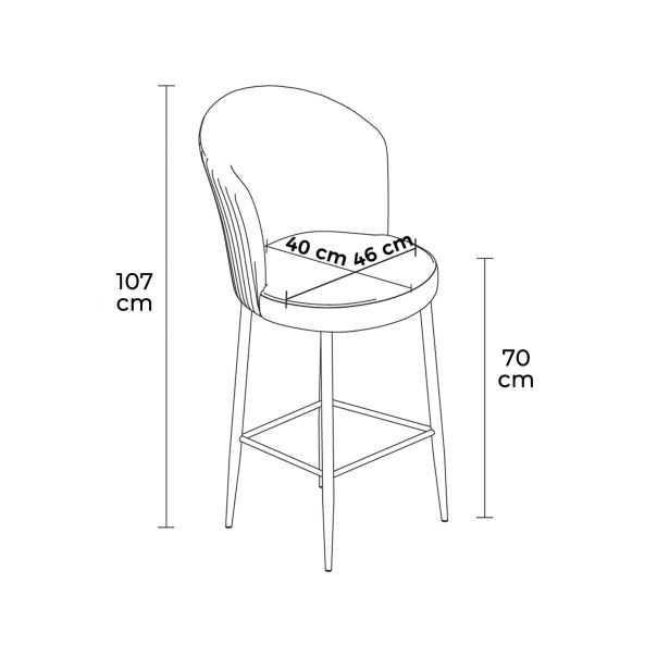 HANAH HOME Set barskih stolica 4/1 Dexa, kapućino - 240CHR1112