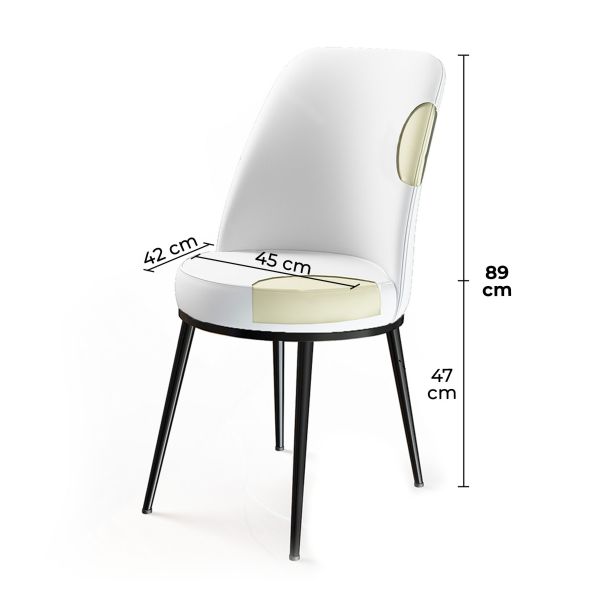 HANAH HOME Set trpezarijskih stolica 6/1 Dexa, krem - 240CHR1404