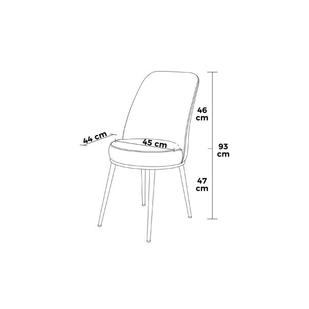 HANAH HOME Set trpezarijskih stolica Pefa 2/1, kapućino/zlatna - EP3056688