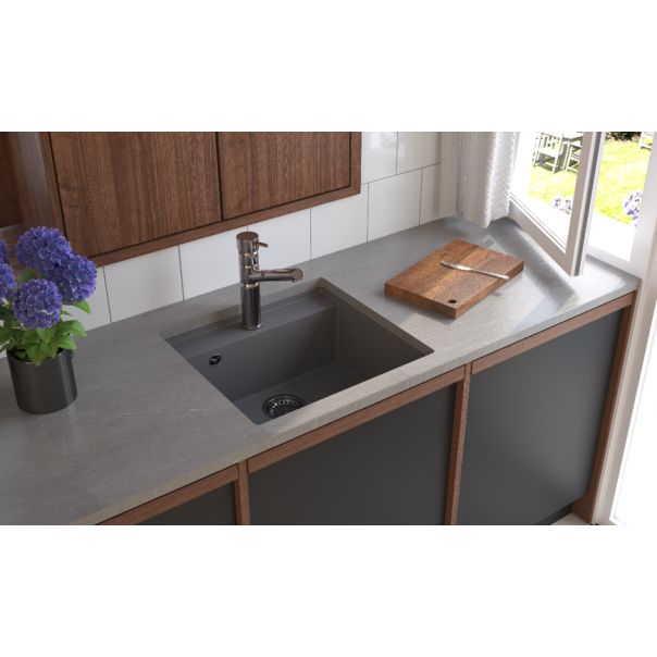 SANDONNA Granitna sudopera 53x50 Selena, grafit siva - 2410-1