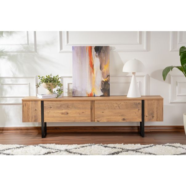 NORDURE TV komoda Serenity, braon/crna - EP3056744