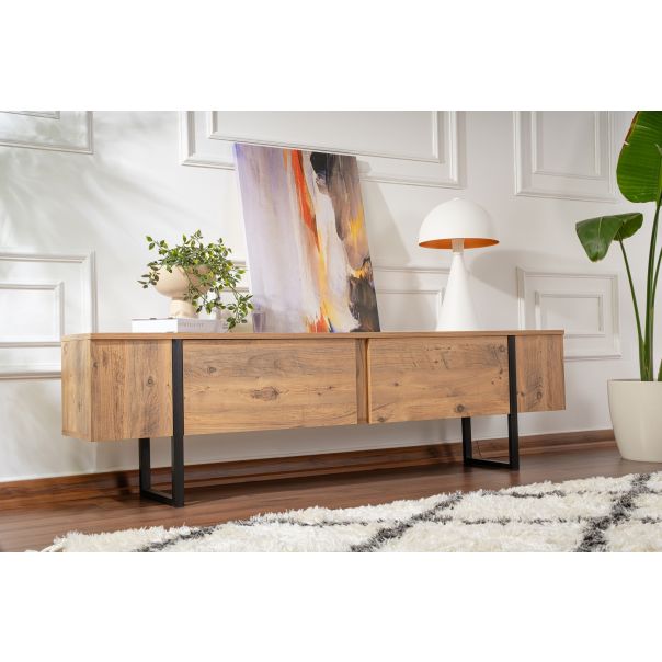 NORDURE TV komoda Serenity, braon/crna - EP3056744
