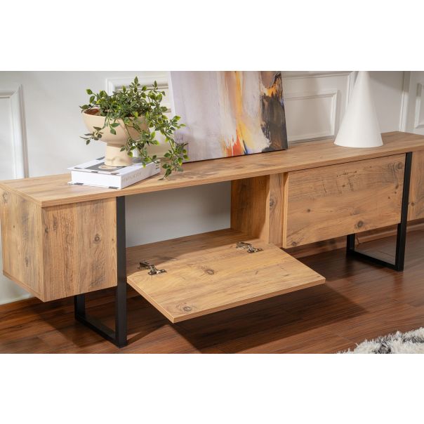 NORDURE TV komoda Serenity, braon/crna - EP3056744