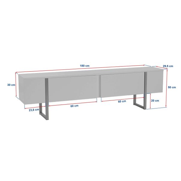 NORDURE TV komoda Serenity, bela/crna - EP3056750