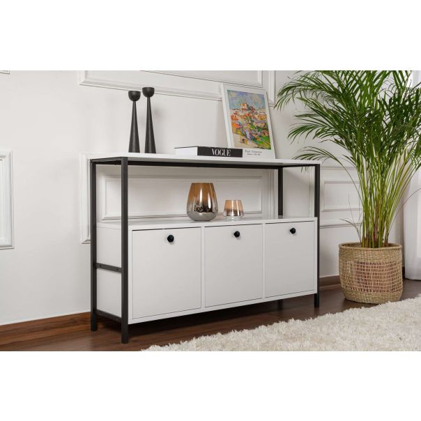 NORDURE Komoda Solace, bela/crna - EP3056762