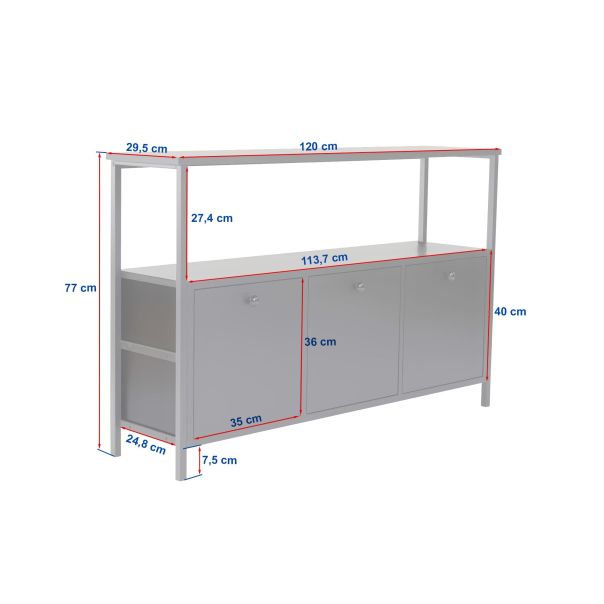 NORDURE Komoda Solace, bela/crna - EP3056762