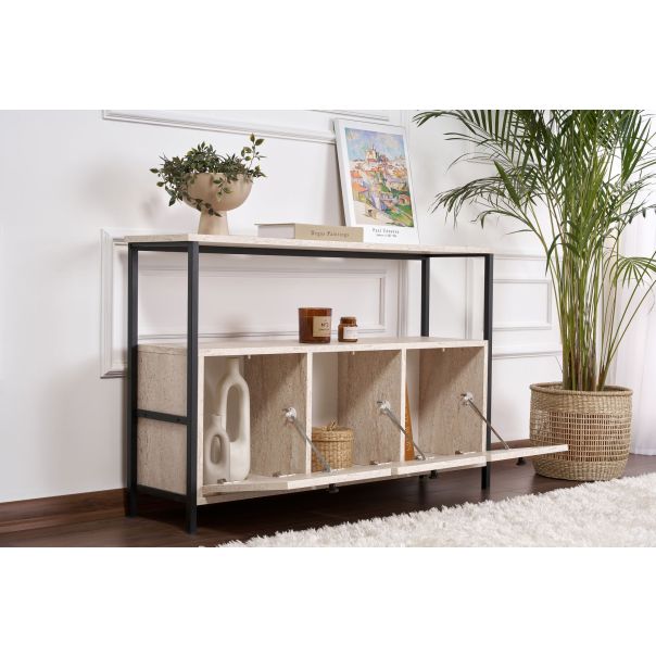 NORDURE Komoda Solace, mermerna krem/crna - EP3056765