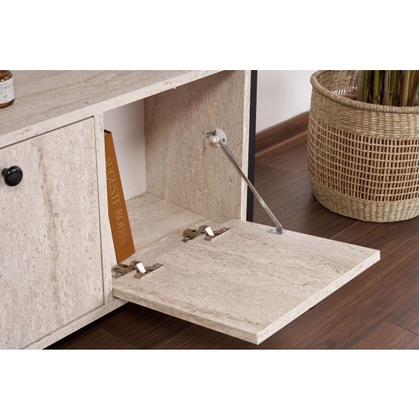 NORDURE Komoda Solace, mermerna krem/crna - EP3056765
