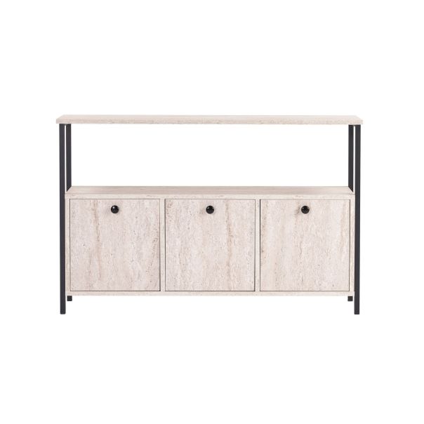 NORDURE Komoda Solace, mermerna krem/crna - EP3056765