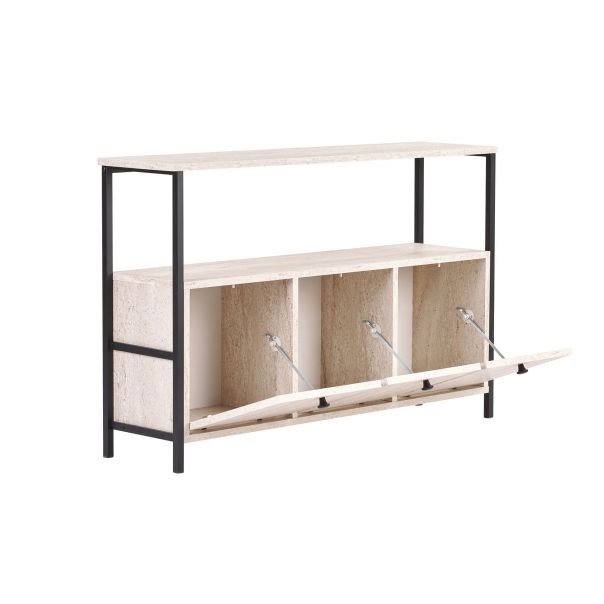 NORDURE Komoda Solace, mermerna krem/crna - EP3056765