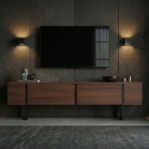 NORDURE TV komoda Onera, braon/crna - EP3056771