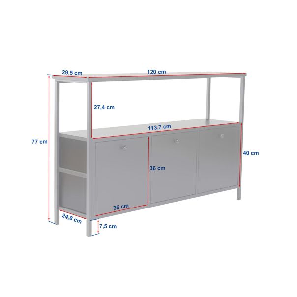 NORDURE Komoda Solace, bela/zlatna - EP3056792