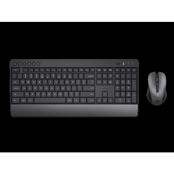 TRUST Tastatura+miš TREZO bežični set/Silent/US/crna - 24529