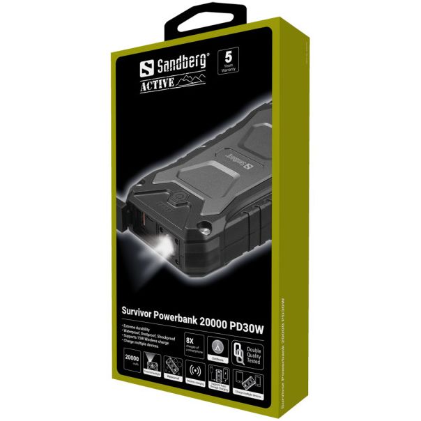 SANDBERG Powerbank 420-92 USB-C 30W PD, 20000 mAh - 184097