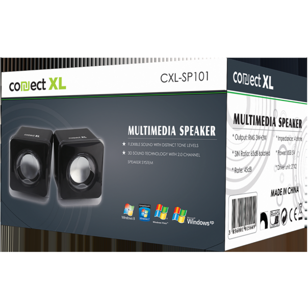 Connect XL Zvučnik, set,  2.0, USB 5V, boja crna - CXL-SP101 - EP2924641