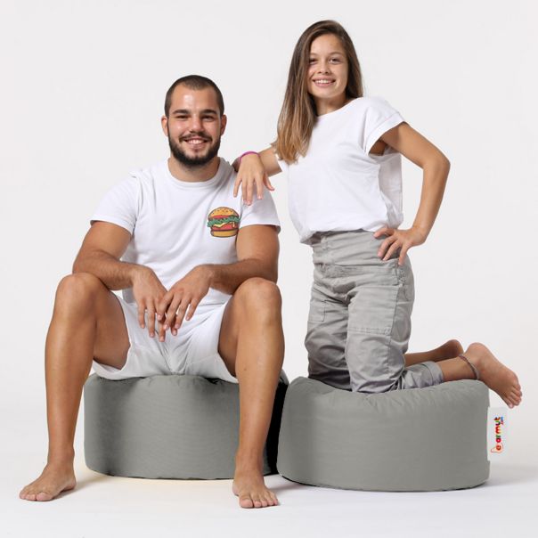 ATELIER DEL SOFA Baštenski lazy bag - tabure Round, siva - 248FRN1311