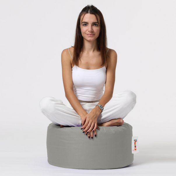 ATELIER DEL SOFA Baštenski lazy bag - tabure Round, siva - 248FRN1311