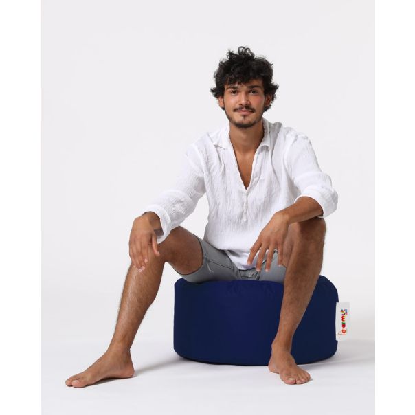ATELIER DEL SOFA Baštenski lazy bag - tabure Round, tamnoplava - 248FRN1313