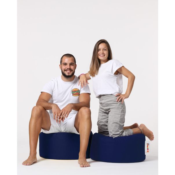 ATELIER DEL SOFA Baštenski lazy bag - tabure Round, tamnoplava - 248FRN1313