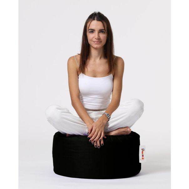 ATELIER DEL SOFA Baštenski lazy bag - tabure Round, crna - 248FRN1318