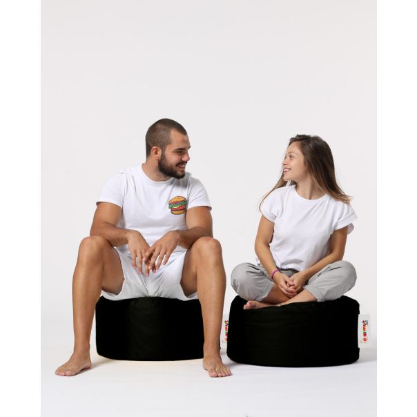 ATELIER DEL SOFA Baštenski lazy bag - tabure Round, crna - 248FRN1318