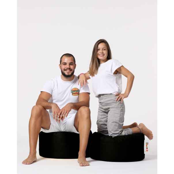 ATELIER DEL SOFA Baštenski lazy bag - tabure Round, crna - 248FRN1318