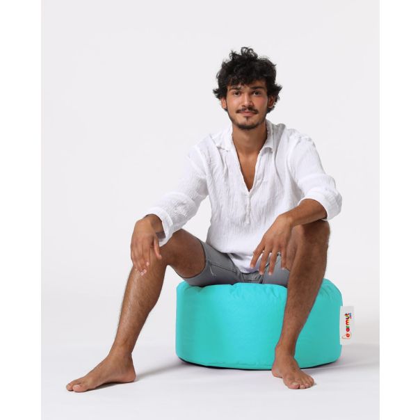 ATELIER DEL SOFA Baštenski lazy bag - tabure Round, tirkizna - 248FRN1319