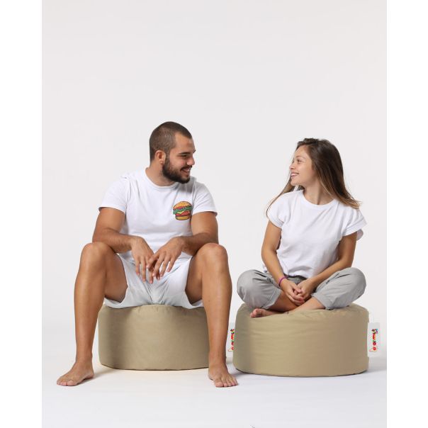 ATELIER DEL SOFA Baštenski lazy bag - tabure Round, krem - 248FRN1321