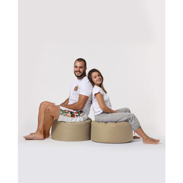 ATELIER DEL SOFA Baštenski lazy bag - tabure Round, krem - 248FRN1321