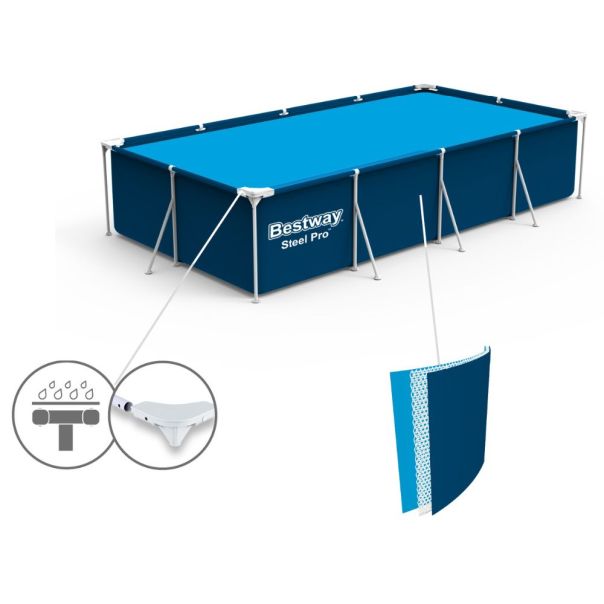BESTWAY Bazen sa metalnim okvirom  i filter pumpom 400x211x81cm Steel Pro - 1669-1