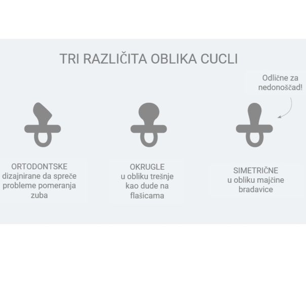 HEVEA Ortodontska cucla od prirodne gume (0-3 mes) 2 kom, Puder roza i mlečno bela - 250331