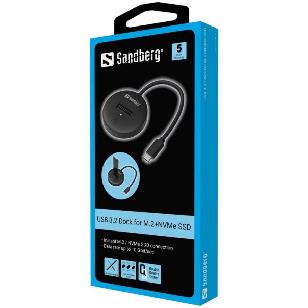 SANDBERG USB 3.2 Dock za M.2+NVMe SSD 136-47 - EP2769503