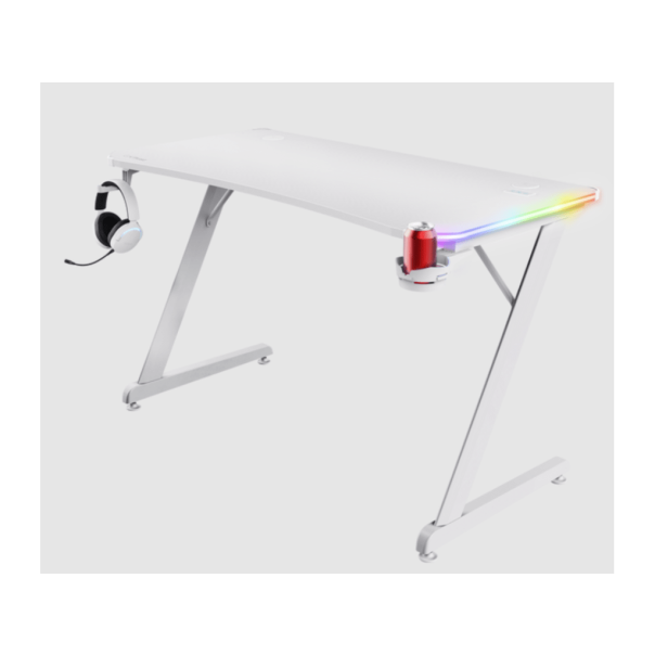 TRUST Gejmerski sto GXT709W Luminus RGB, bela - 25328-1-1