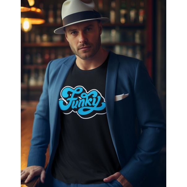 TAMANITZA Muška crna majica FUNKY BLUE - Tamanitza81